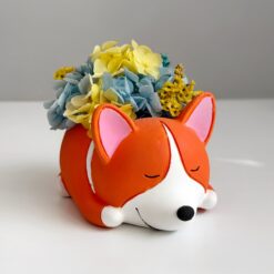 Кашпо Сплячий коргі з букетом
