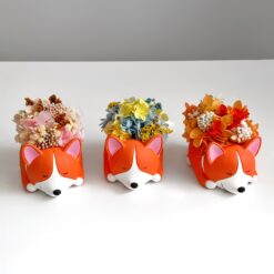 Кашпо Сплячий коргі з букетом