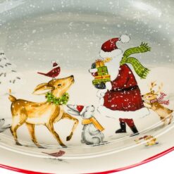 Тарілка «Дід Мороз з тваринами»