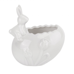ємність для зберігання Мелодія весни 11 см 5009-034, керамічна ємність кролик, великодня ємність для солодощів, декор для великоднього столу, святкова ємність яйце, підставка для спецій у вигляді кролика, біла ємність для солодощів, великодній кошик-кролик, керамічне яйце з кроликом, пасхальний декор кераміка, емкость для хранения Мелодия весны 11 см 5009-034, керамическая емкость кролик, пасхальная емкость для сладостей, декор для пасхального стола, праздничная емкость яйцо, подставка для специй в виде кролика, белая емкость для сладостей, пасхальная корзинка-кролик, керамическое яйцо с кроликом, пасхальный декор керамика