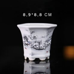 Бонсайниця керамічна з білим пейзажем