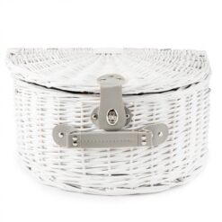 білий кошик із лози для пікніка на двох