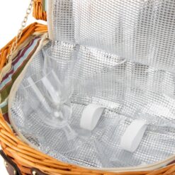 кошик для пікніка з виделками з лози