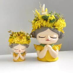 Велике кашпо Жовта фея з букетиком