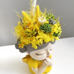 Велике кашпо Жовта фея з букетиком