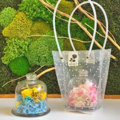 міні флораріум у колбі рожеве натхнення