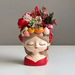 Кашпо девочка Фруктовый венок