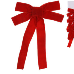 Набір червоних оксамитових бантів 3 шт
