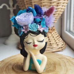 кашпо з букетом зі стабілізованих квітів