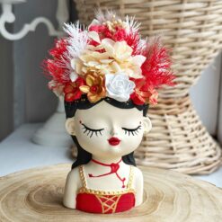 кашпо ручного розпису з букетом